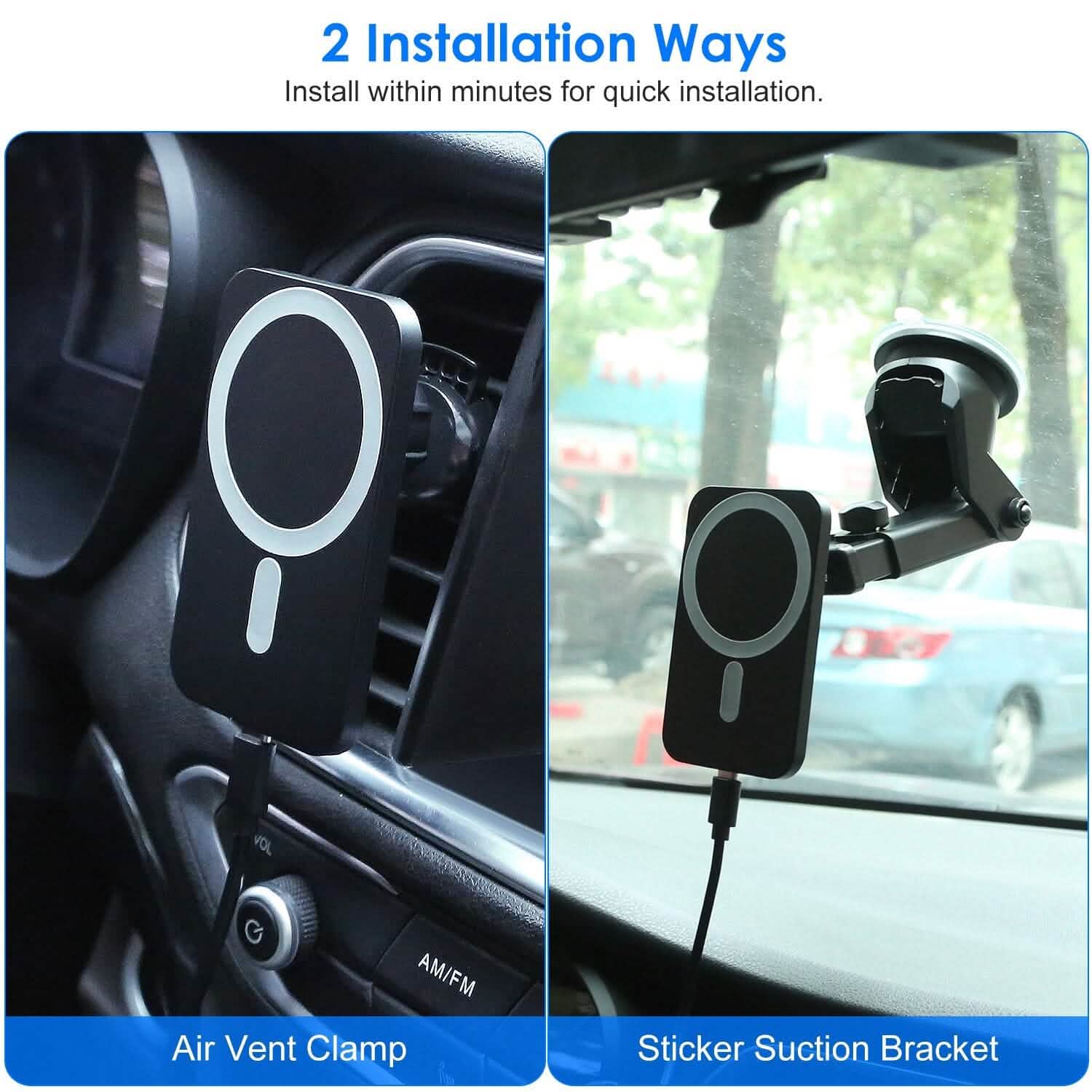 Magnetic Wireless Charger MagSafe Car Phone Mount Air Vent Holder Automotive - Tophatter Daily Deals