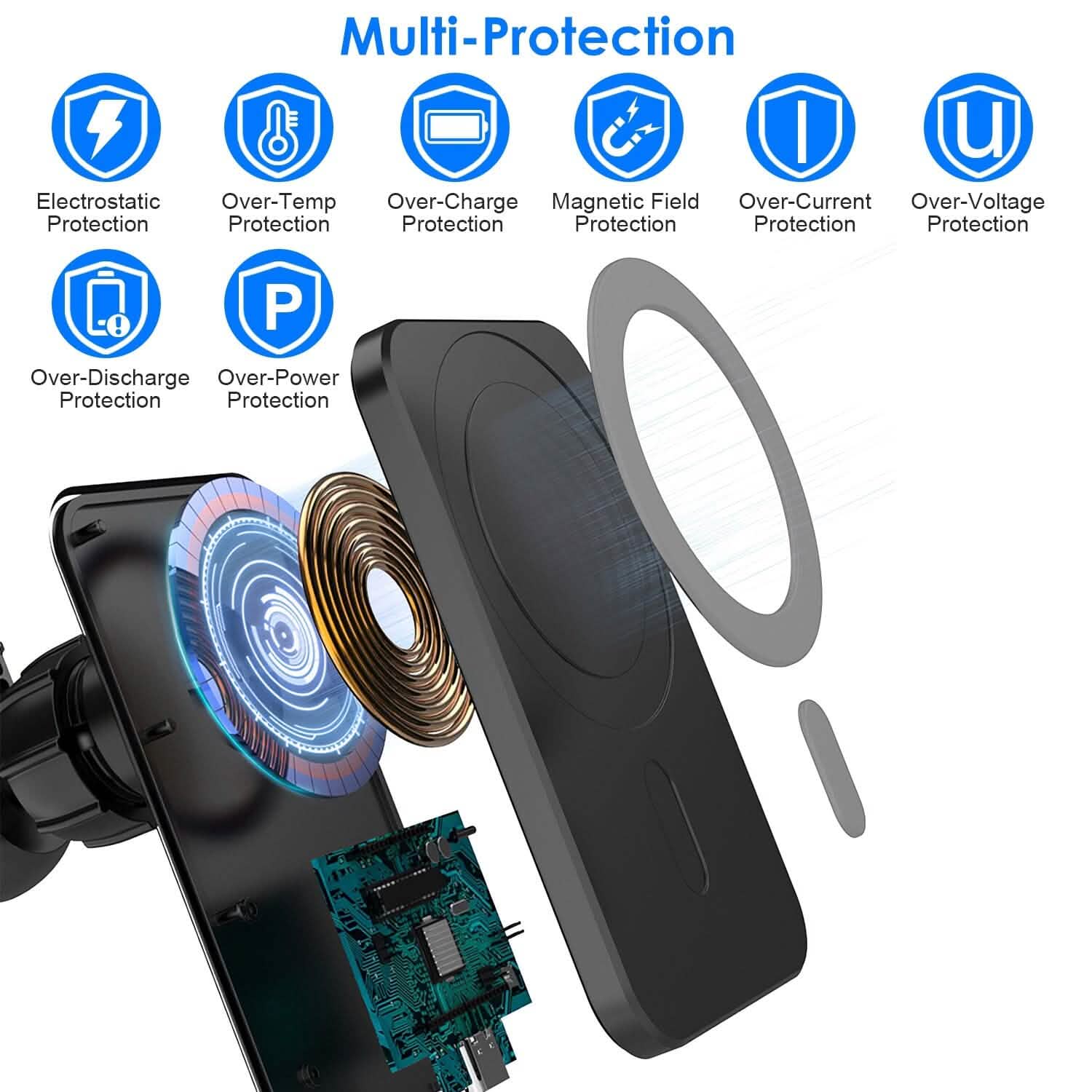 Magnetic Wireless Charger MagSafe Car Phone Mount Air Vent Holder Automotive - Tophatter Daily Deals