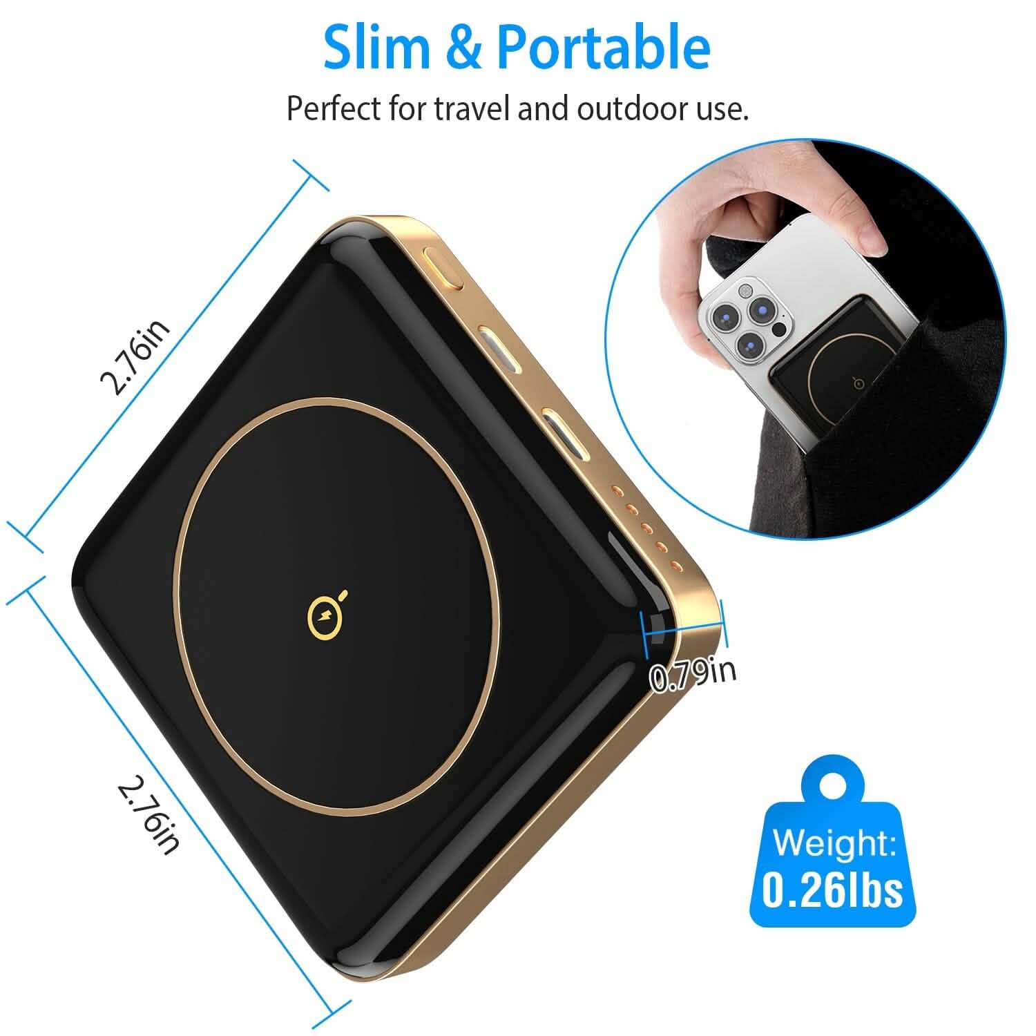 Magnetic Wireless Power Bank 10000mAh Magnetic Portable Charger Magsafe Mobile Accessories - Tophatter Daily Deals