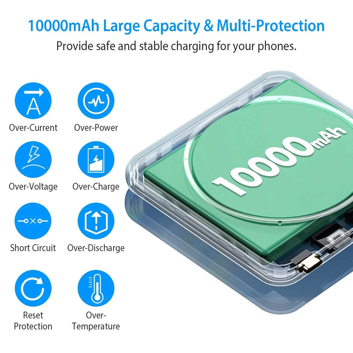 Magnetic Wireless Power Bank 10000mAh Magnetic Portable Charger Magsafe Mobile Accessories - Tophatter Daily Deals