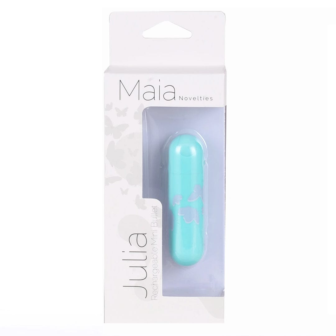 Maia Toys - Julia Rechargeable Butterfly Print Bullet - Teal Sex Toy - Tophatter Daily Deals