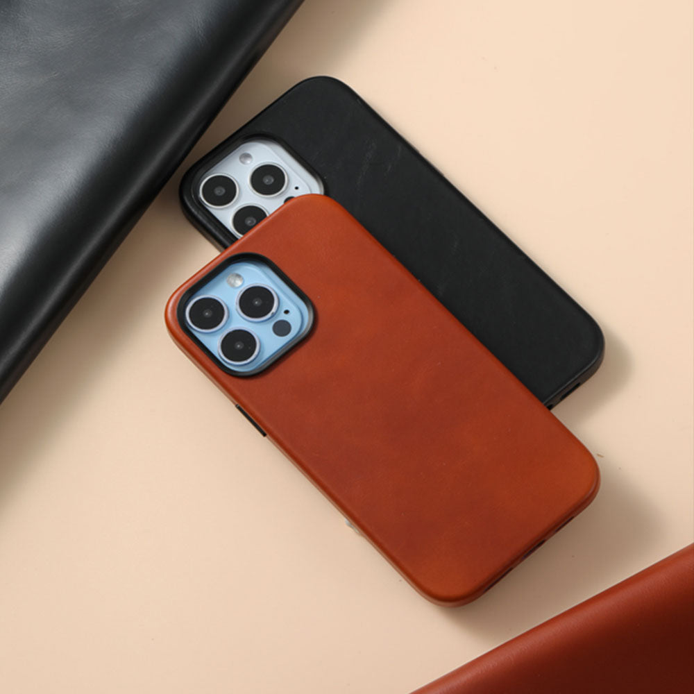 Leather IPhone 15 Case Premium Slim Protective Cover - Tophatter Daily Deals
