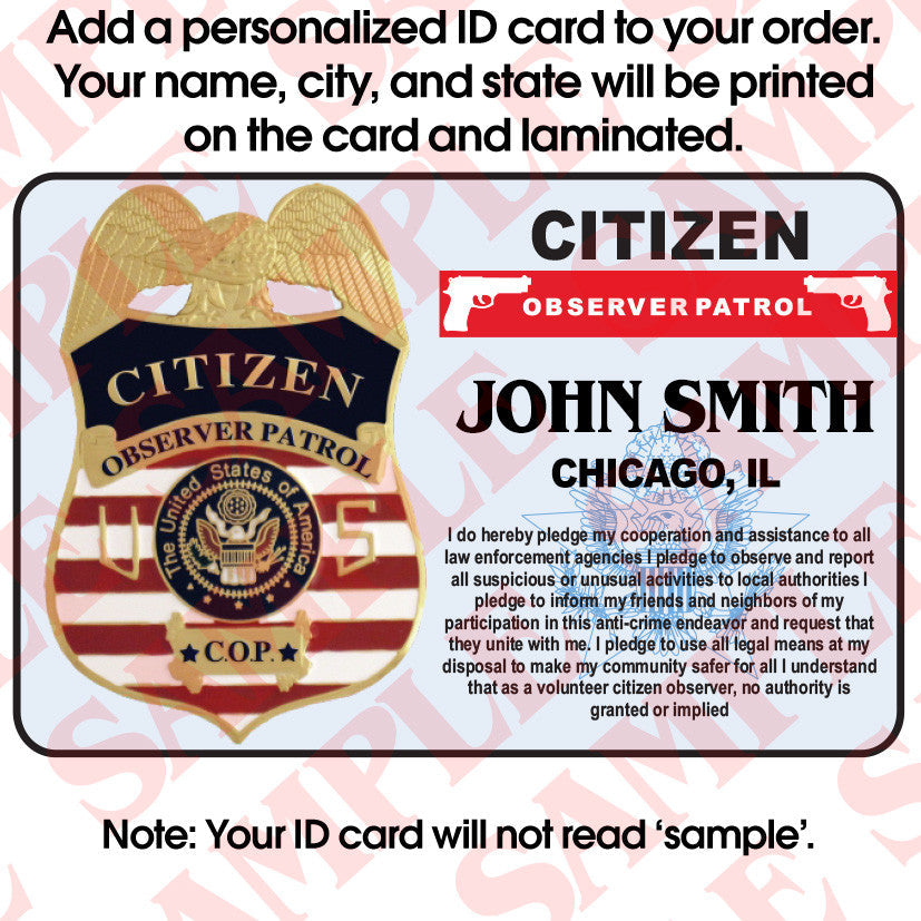 MX - Citizen Observer Patrol Badge - Tophatter's Weapons'N'Deals Badges - Tophatter Daily Deals