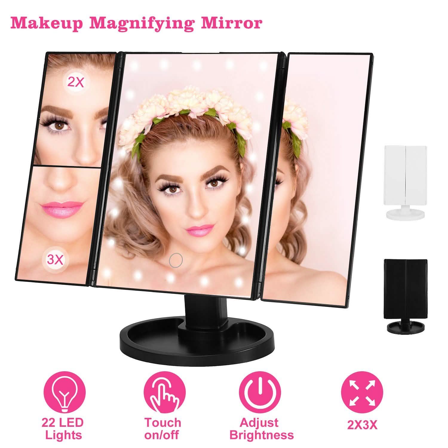 Make Up Mirror with 22 LED Lights Beauty & Personal Care - Tophatter Daily Deals