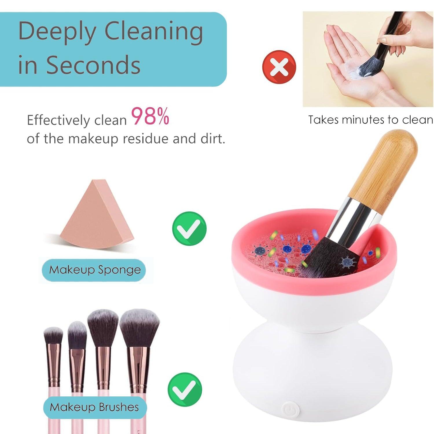 Cosmetic Brush Cleaner - Automatic Electric Makeup Brush Cleaning Machine Fast Clean Dryer Health & Beauty - Tophatter Daily Deals