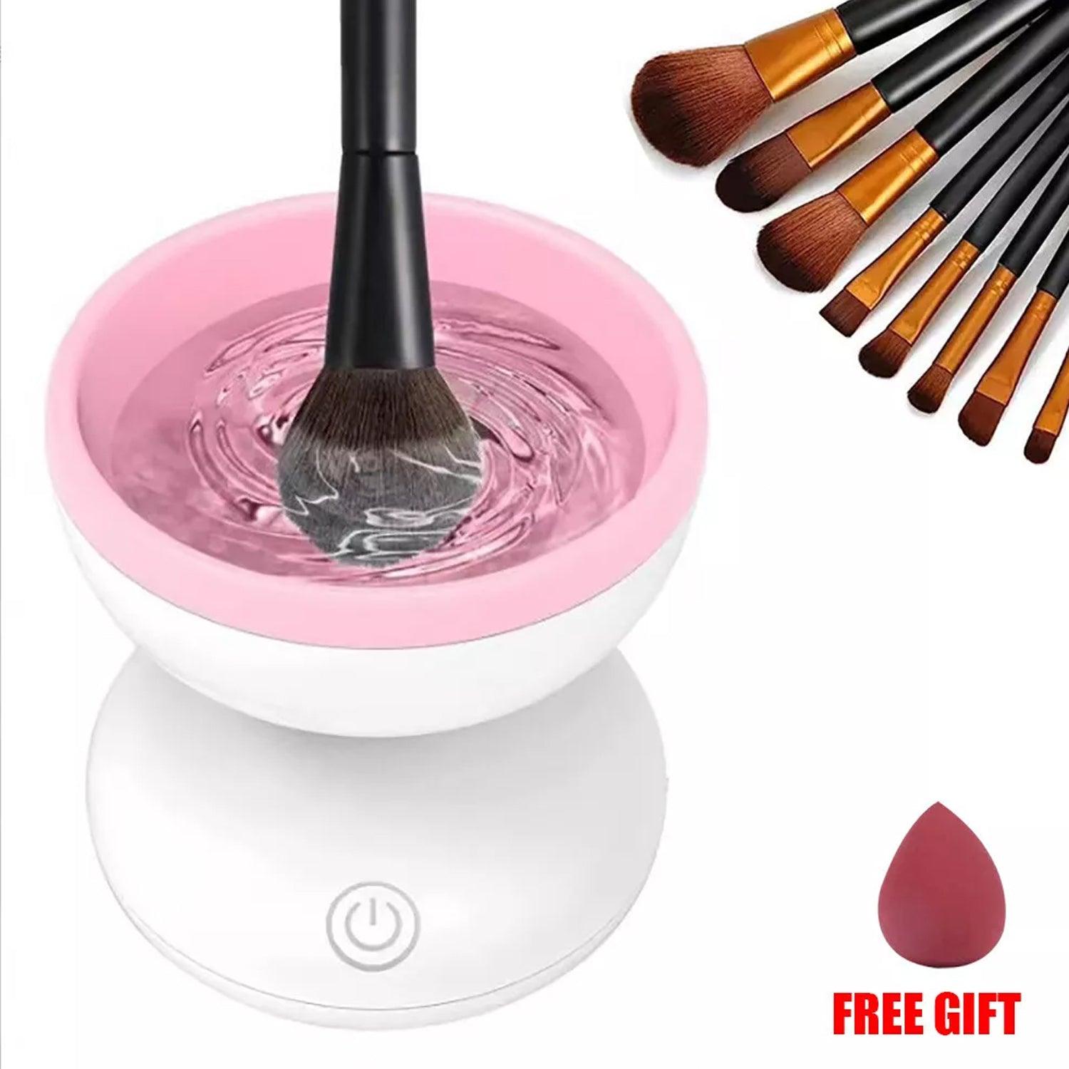 Cosmetic Brush Cleaner - Automatic Electric Makeup Brush Cleaning Machine Fast Clean Dryer Baby pink Health & Beauty - Tophatter Daily Deals