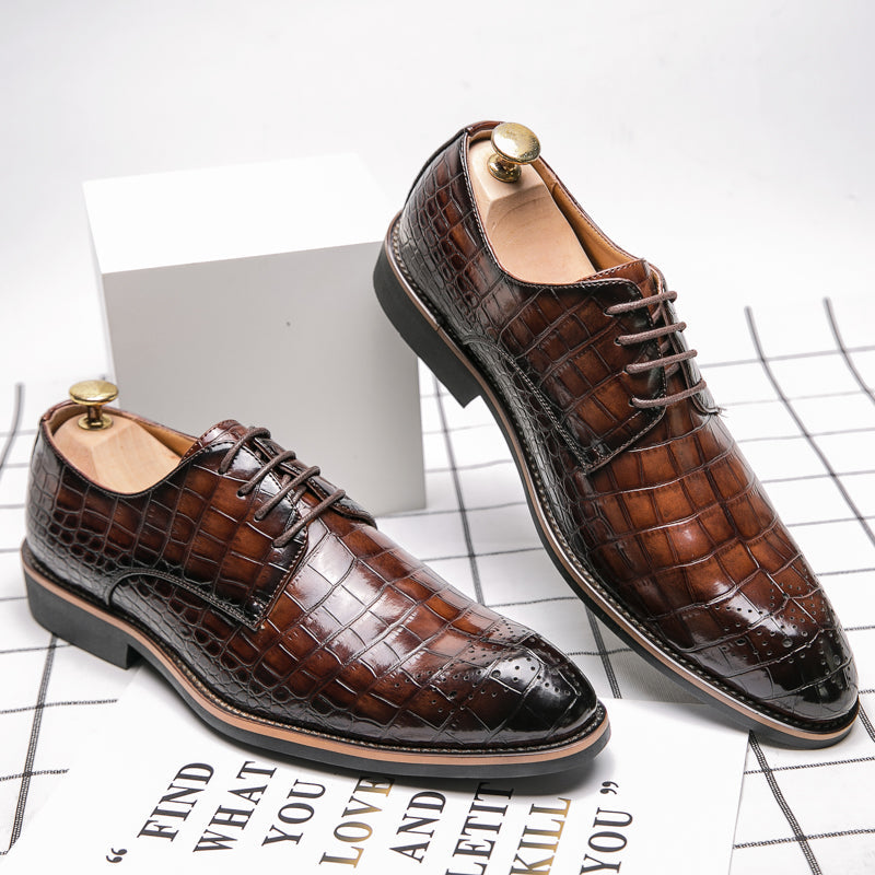 Formal Lace-up Loafers Men's Brown Men Dresses Shoes - Tophatter Daily Deals