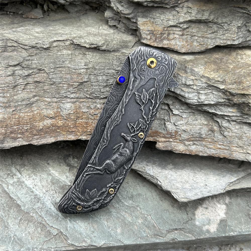 3D Sculpture Reindeer Folding Knife - Tophatter Daily Deals
