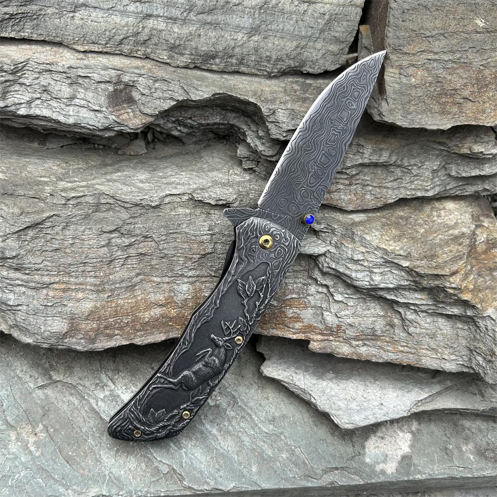 3D Sculpture Reindeer Folding Knife Knife Only - Tophatter Daily Deals