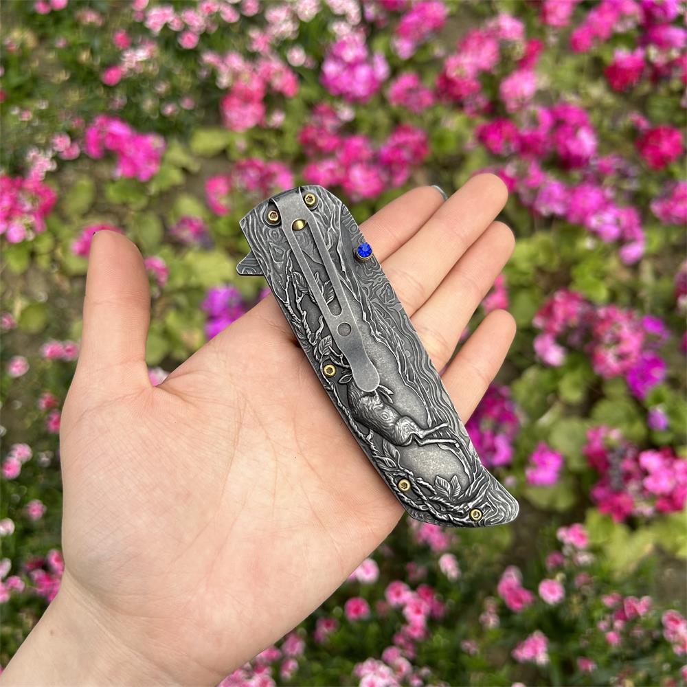 3D Sculpture Reindeer Folding Knife - Tophatter Daily Deals