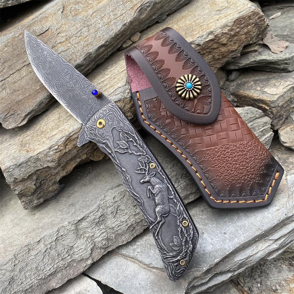 3D Sculpture Reindeer Folding Knife Knife & Case - Tophatter Daily Deals