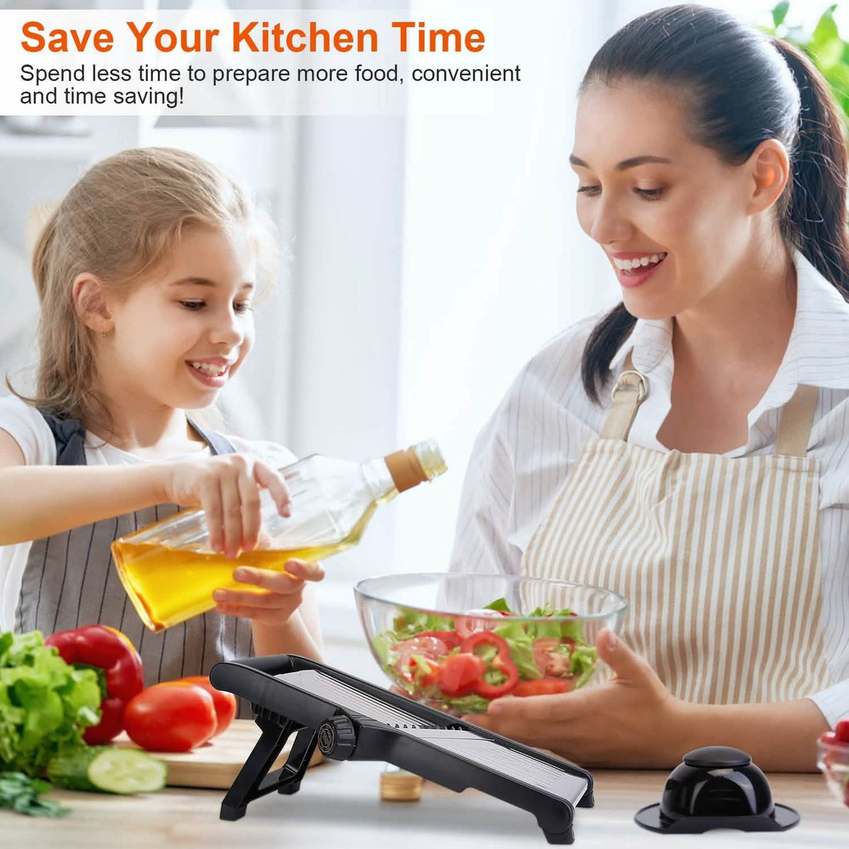 Mandoline Stainless Steel Food Slicer with 5 Adjustable Blades Kitchen Tools & Gadgets - Tophatter Daily Deals