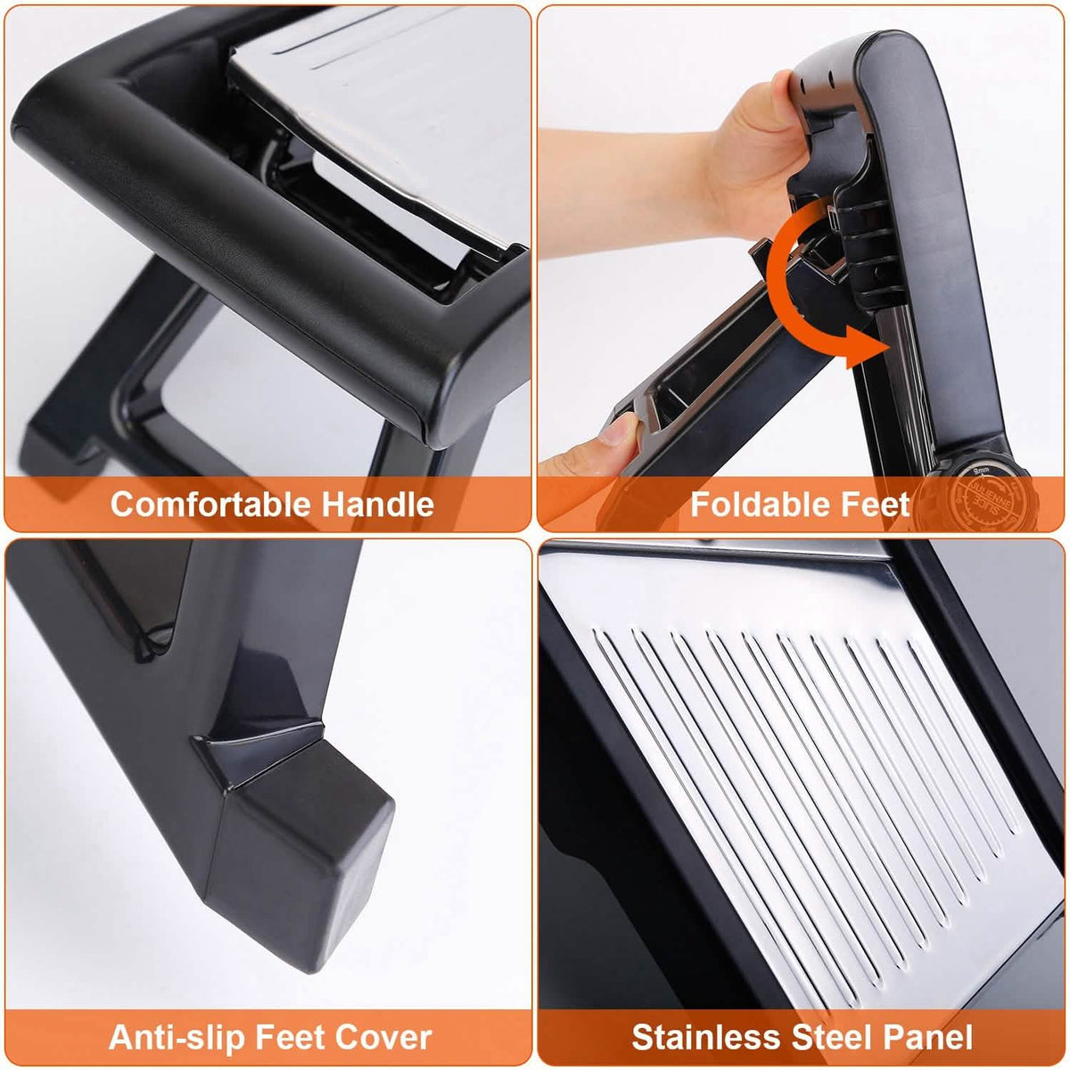 Mandoline Stainless Steel Food Slicer with 5 Adjustable Blades Kitchen Tools & Gadgets - Tophatter Daily Deals