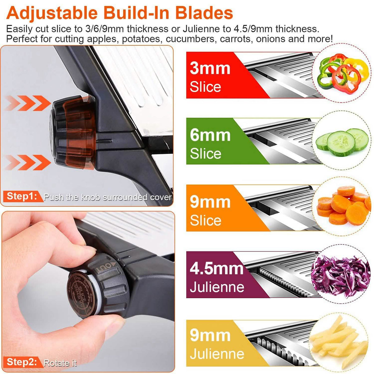 Mandoline Stainless Steel Food Slicer with 5 Adjustable Blades Kitchen Tools & Gadgets - Tophatter Daily Deals
