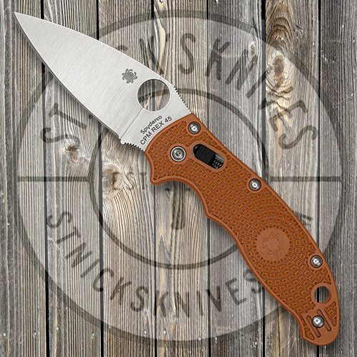 Spyderco Manix 2 Lightweight - Plain Edge - Orange FRN - REX 45 - Sprint Run - C101BORE2 Knives - Tophatter Daily Deals