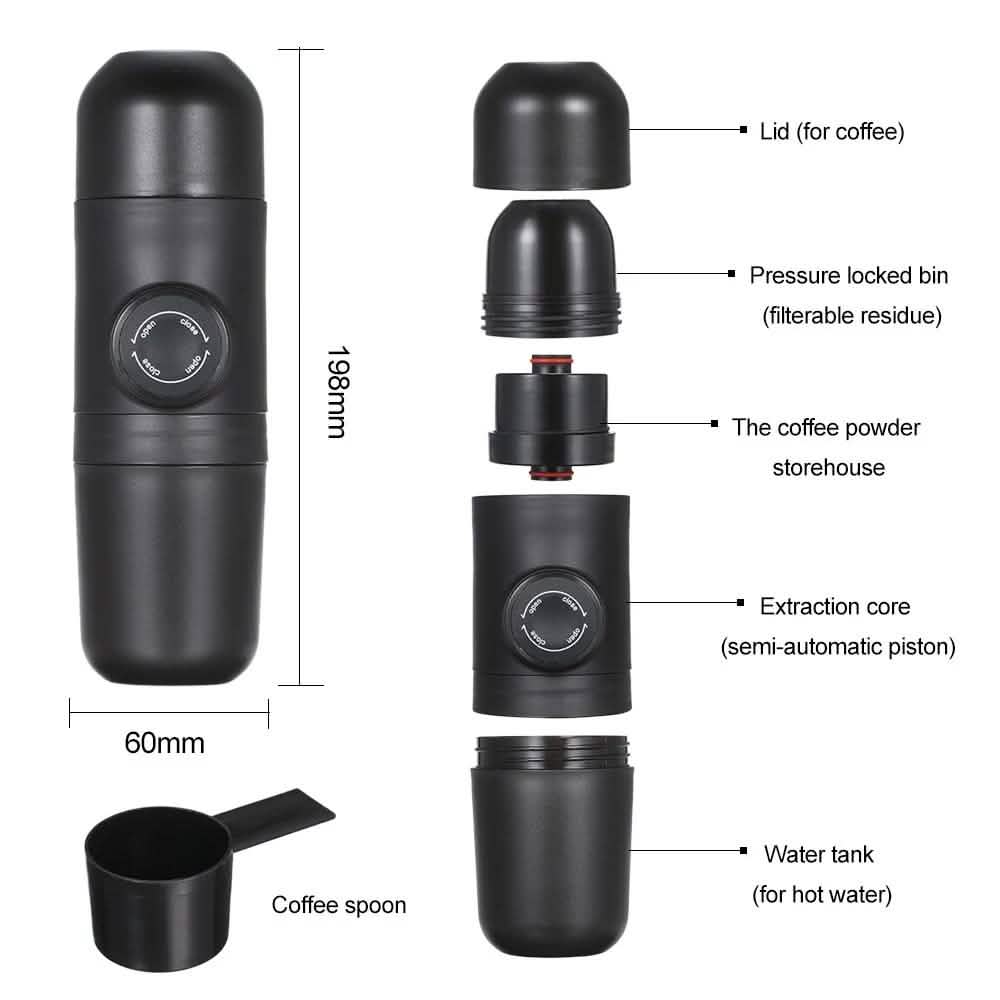 Manually Operated Portable Coffee Maker Espresso Machine Coffee Makers & Accessories - Tophatter Daily Deals