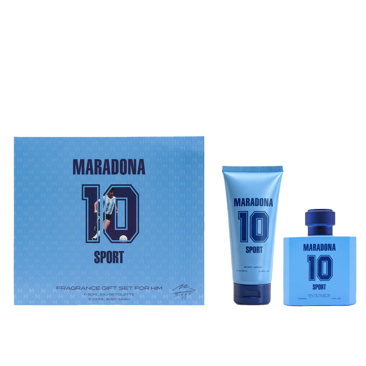 Maradona Sport Eau De Toilette 50ml & Body Wash 100ml Gift Set - Tophatter Daily Deals