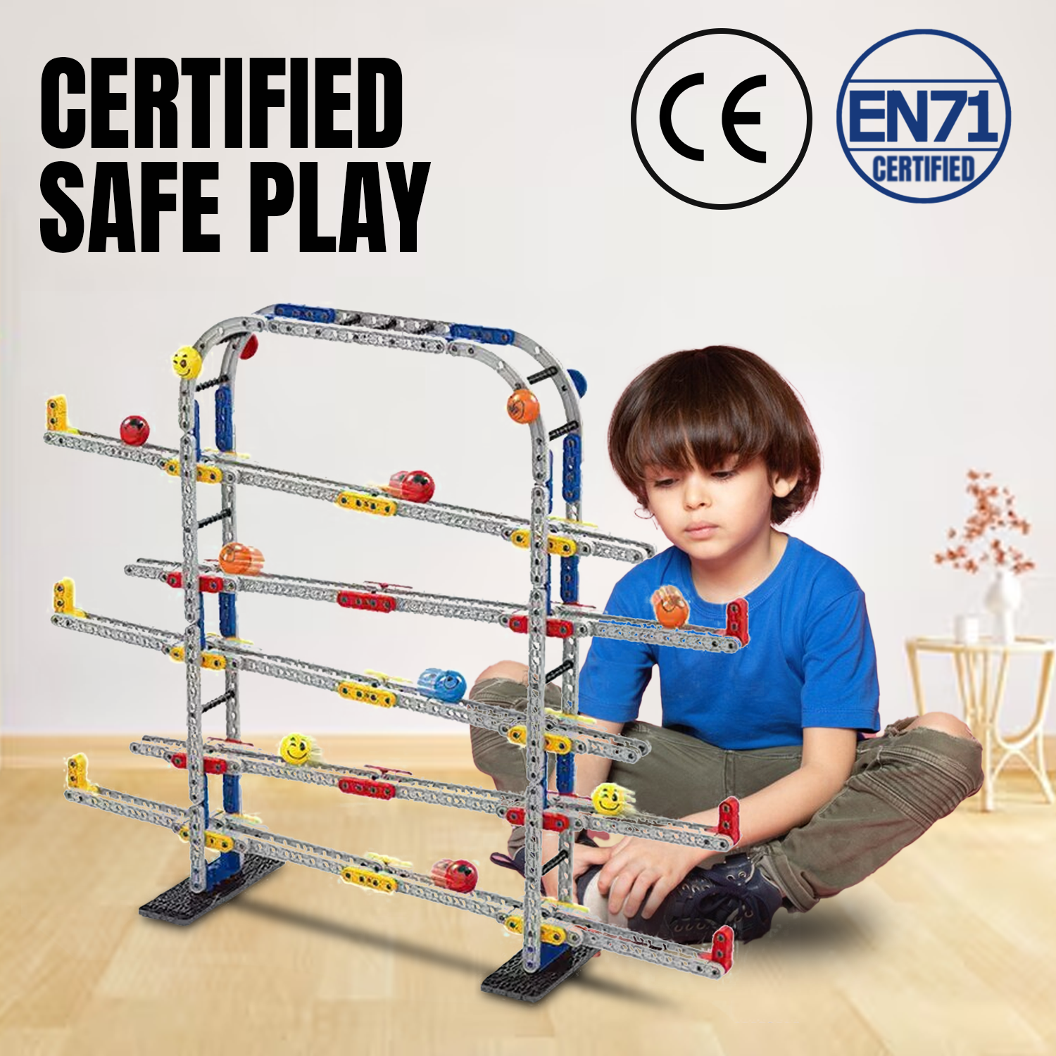 Marble Run Race Track – Kids 453 PCs Marble Run Seesaw Track Creative Building Set with Colorful Tubes Indoor Games - Tophatter Daily Deals