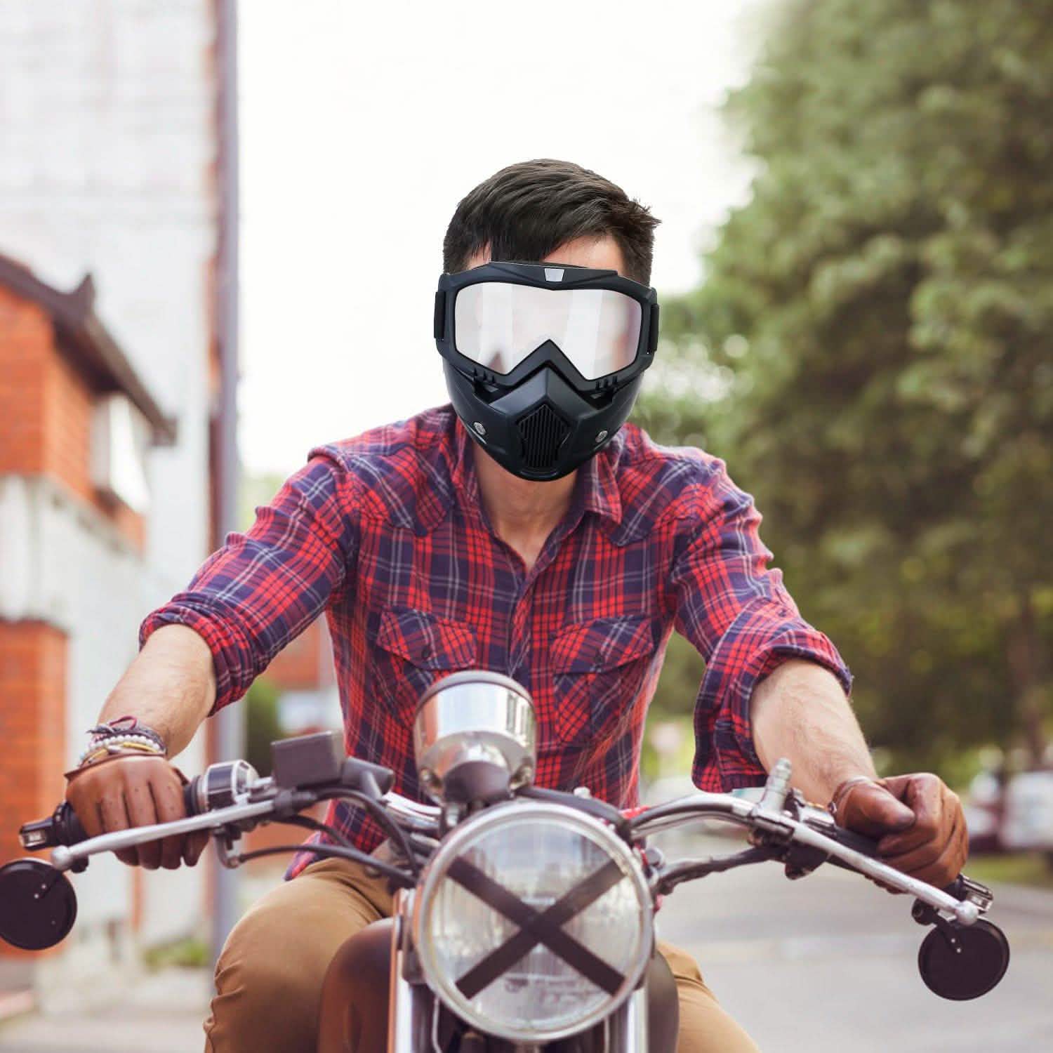 Mask Riding Goggle with Adjustable Non-slip Trip Mouth Filter Outdoor Recreation - Tophatter Daily Deals