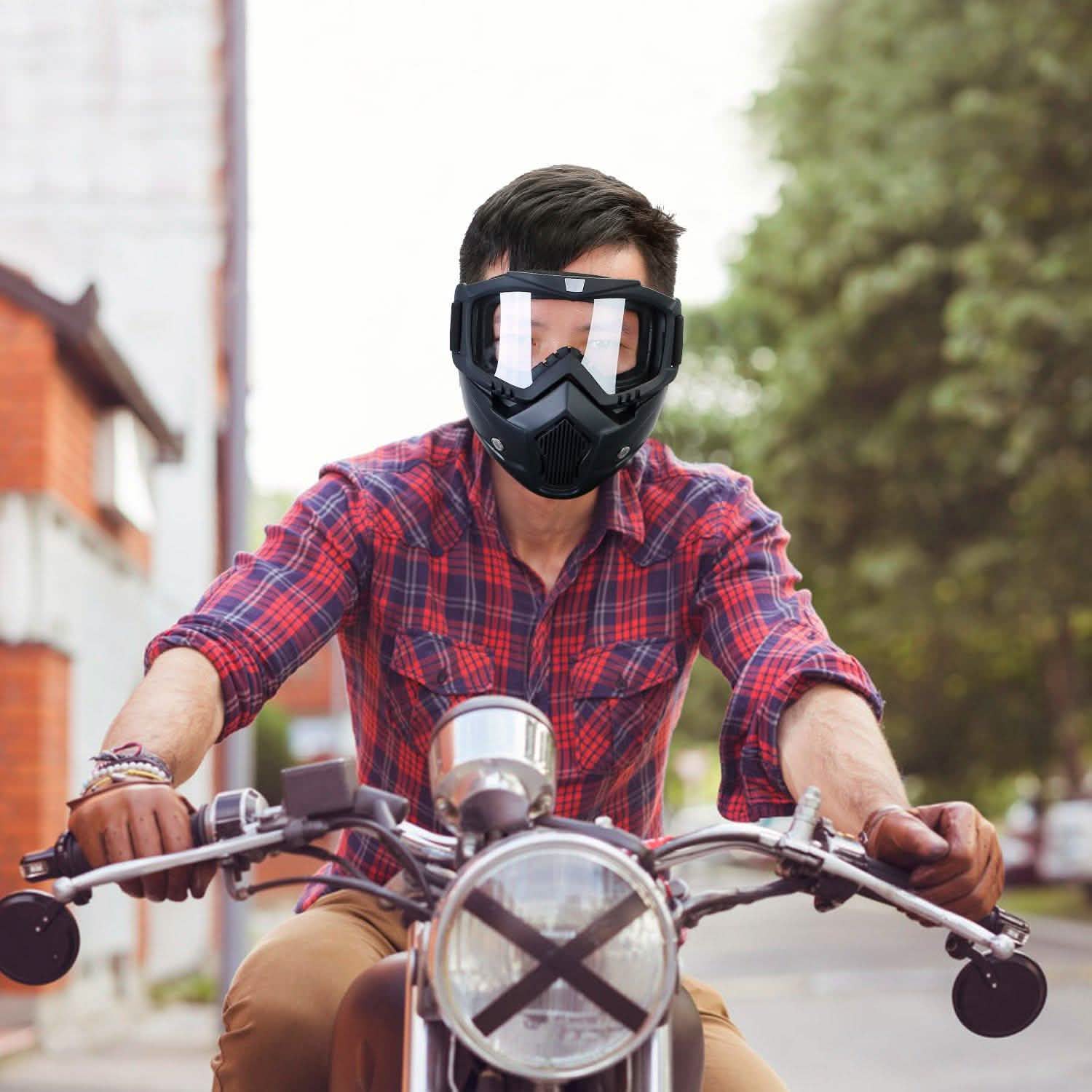 Mask Riding Goggle with Adjustable Non-slip Trip Mouth Filter Outdoor Recreation - Tophatter Daily Deals