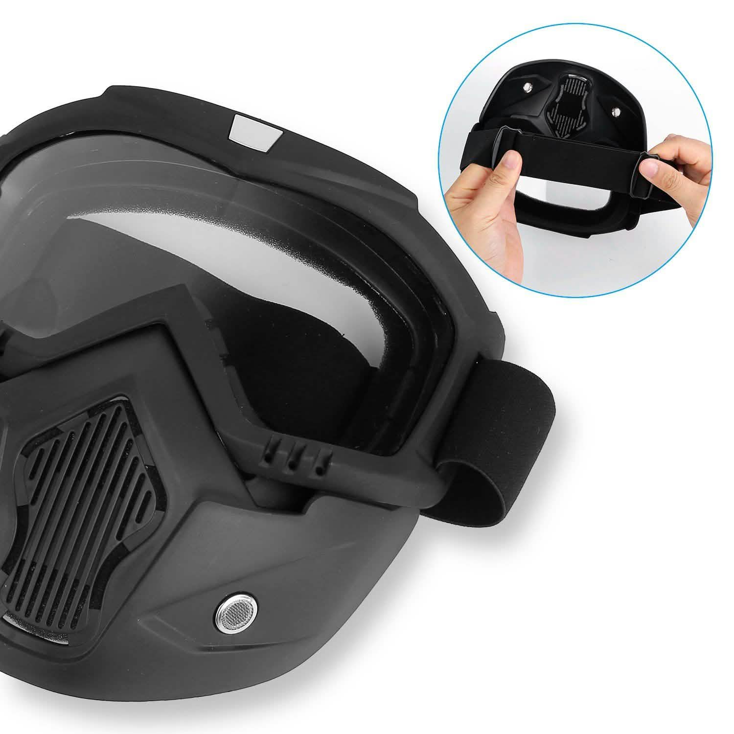 Mask Riding Goggle with Adjustable Non-slip Trip Mouth Filter Outdoor Recreation - Tophatter Daily Deals