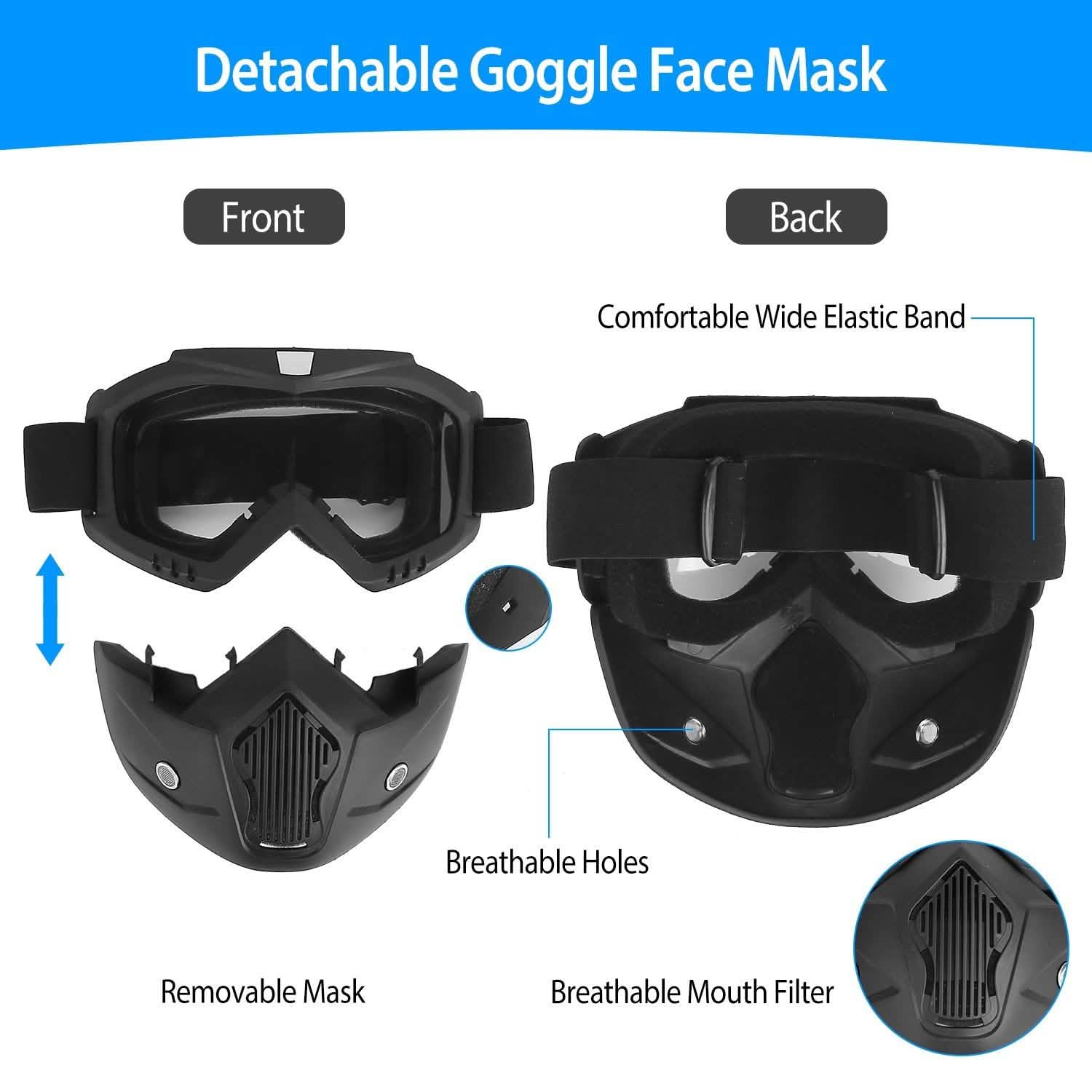 Mask Riding Goggle with Adjustable Non-slip Trip Mouth Filter Outdoor Recreation - Tophatter Daily Deals