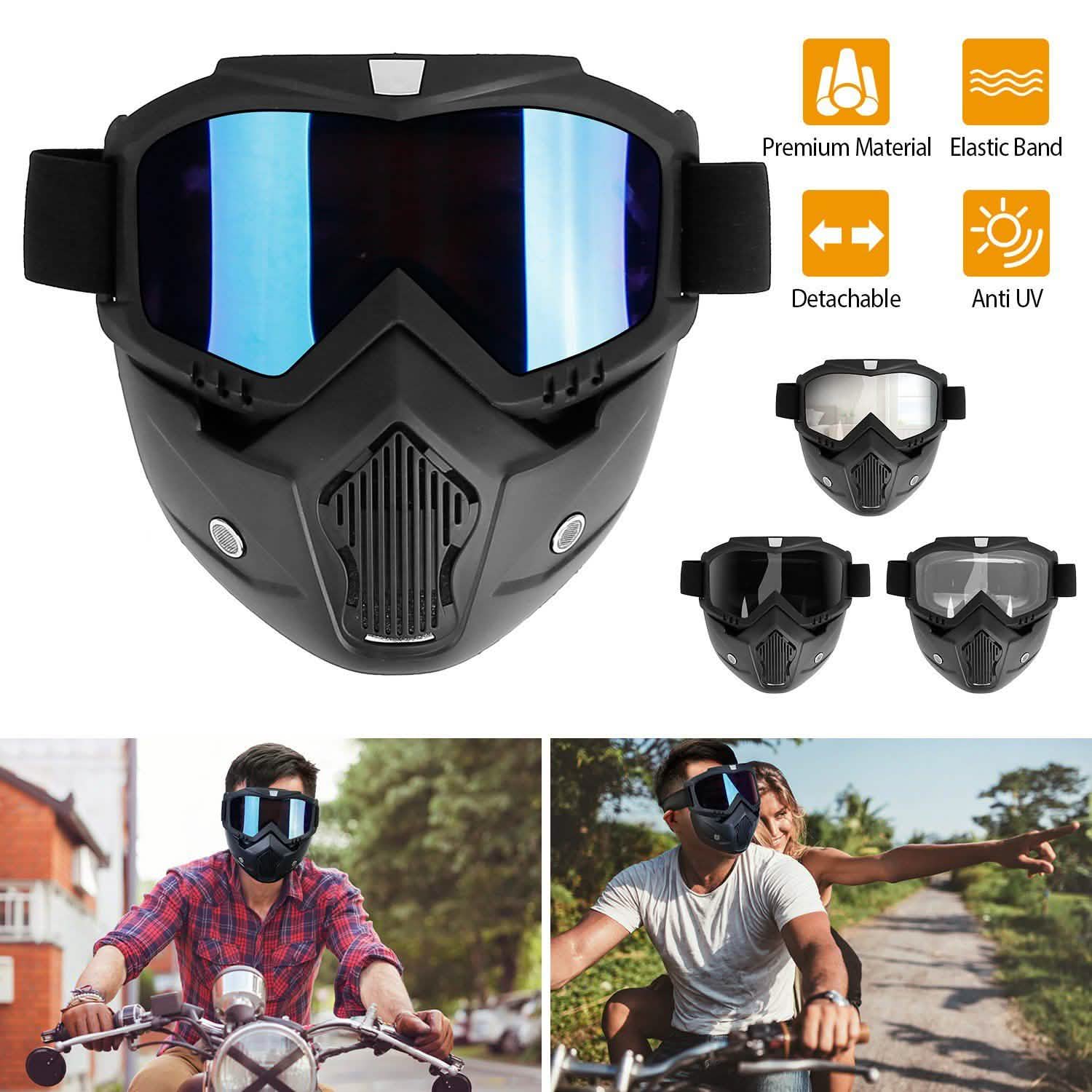 Mask Riding Goggle with Adjustable Non-slip Trip Mouth Filter Outdoor Recreation - Tophatter Daily Deals