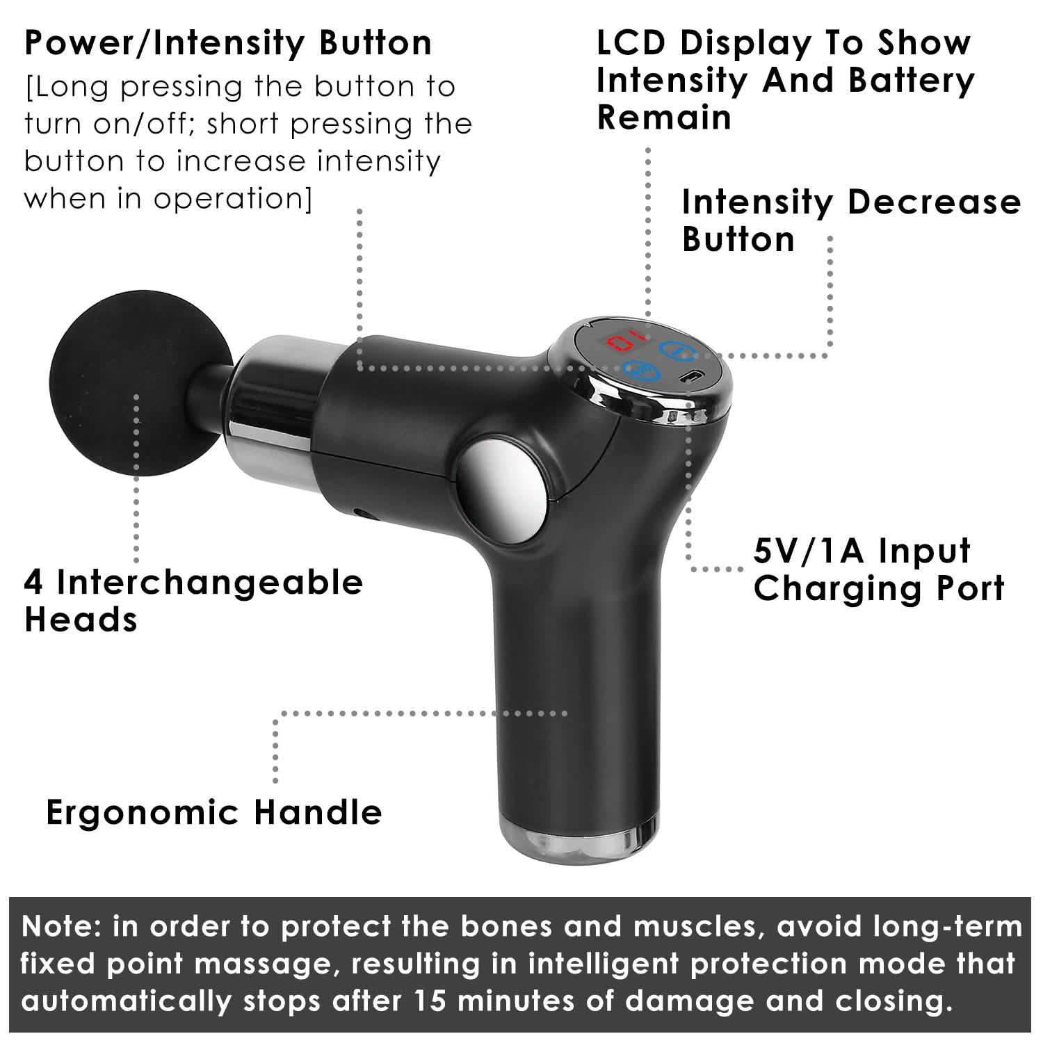 Massage Gun Deep Tissue Fascia Massager Health & Wellness - Tophatter Daily Deals