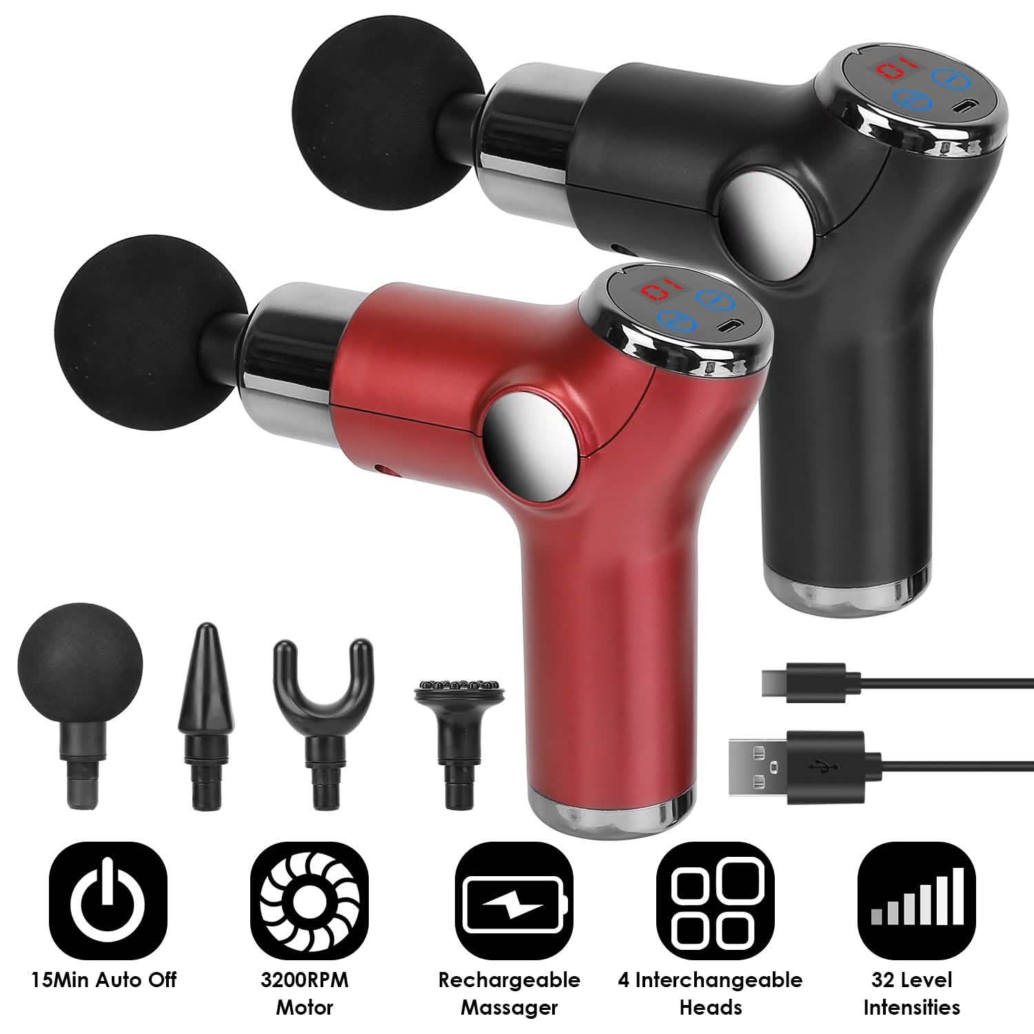 Massage Gun Deep Tissue Fascia Massager Health & Wellness - Tophatter Daily Deals
