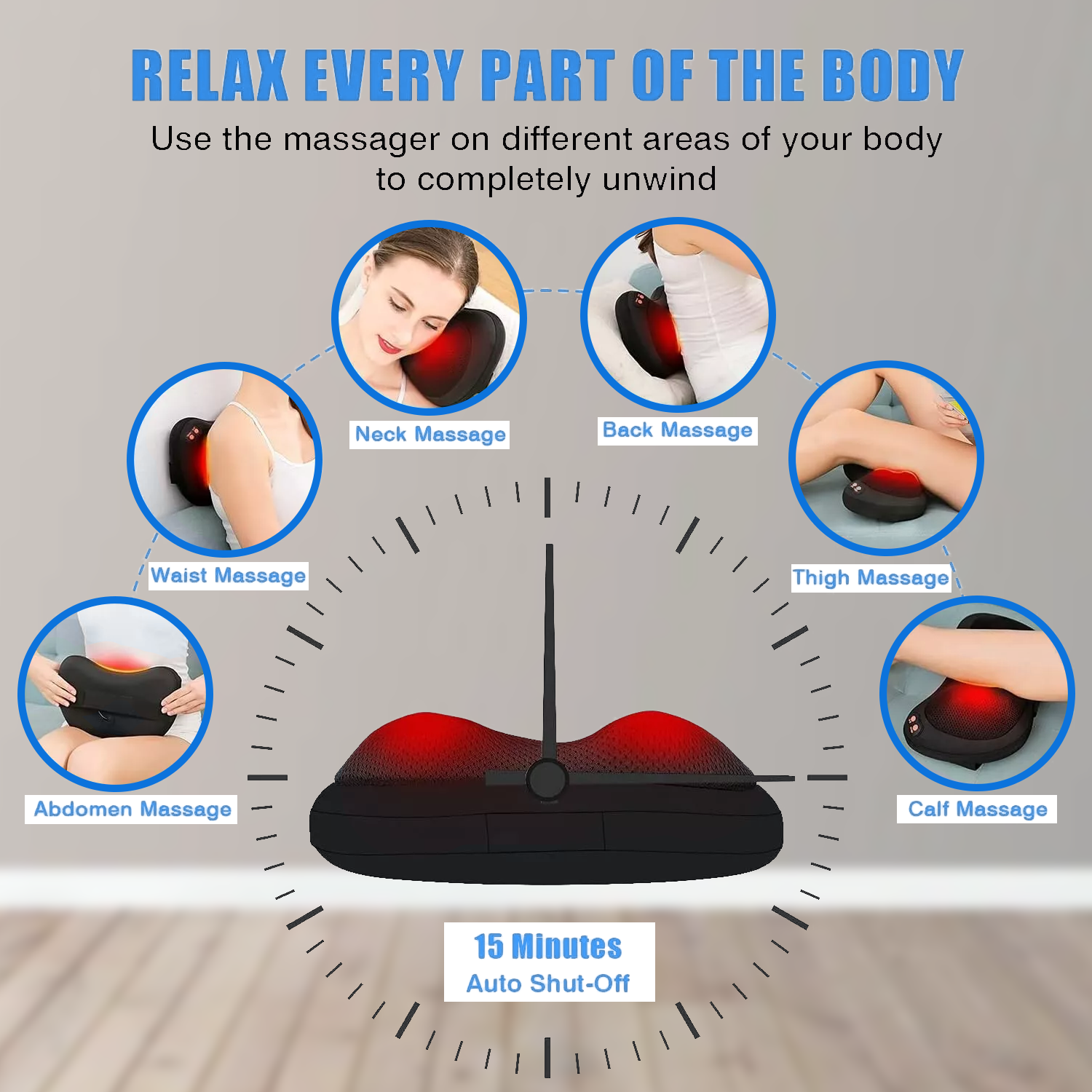 Heated Massage Pillow - Shiatsu Massage Pillow with Heat Back Neck Massager Health & Beauty - Tophatter Daily Deals