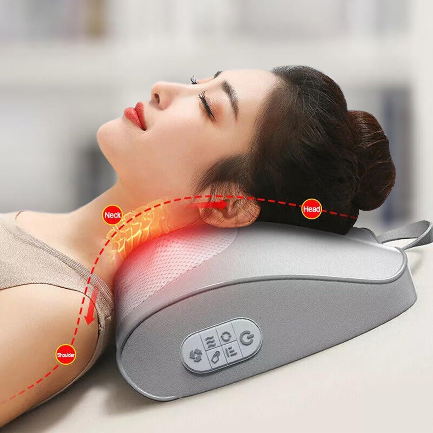 Shiatsu Pillow Massager - Massage Pillow Neck Shiatsu Deep Kneading Shoulder Back Foot Heat 3d Massager Health & Beauty - Tophatter Daily Deals