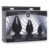 Triple Cones 3 Piece Anal Plug Set in Black > Anal Range > Butt Plug Kits - Tophatter Daily Deals