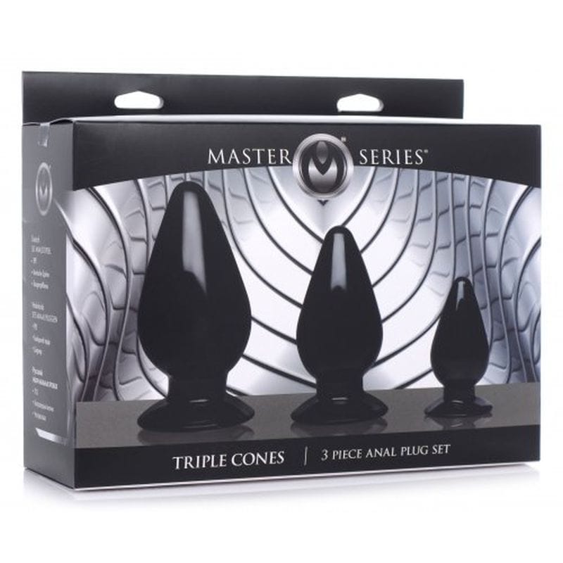 Triple Cones 3 Piece Anal Plug Set in Black > Anal Range > Butt Plug Kits - Tophatter Daily Deals