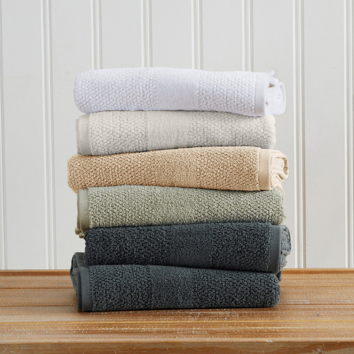100% Cotton Woven Texture Bath Towel Set - Marbella Collection Bath - Tophatter Daily Deals