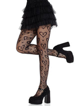 Leg Avenue Cherie Heart Net Tights (Black) – Flirty Hosiery > Clothes > Hosiery > Pantyhose & Tights - Tophatter Daily Deals
