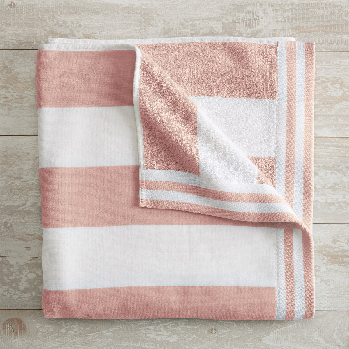 Striped Cabana Beach Towel - Edgartown Collection Single Oversized- 35" x 70" Dusty Rose White Bath - Tophatter Daily Deals