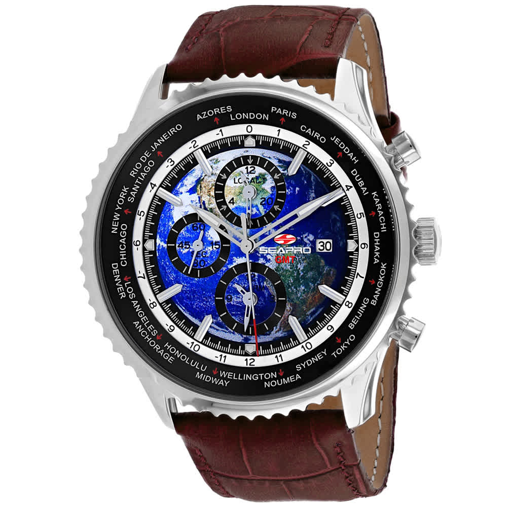 Seapro Men's Meridian World Timer GMT // SP7131 Blue Watches - Tophatter Daily Deals