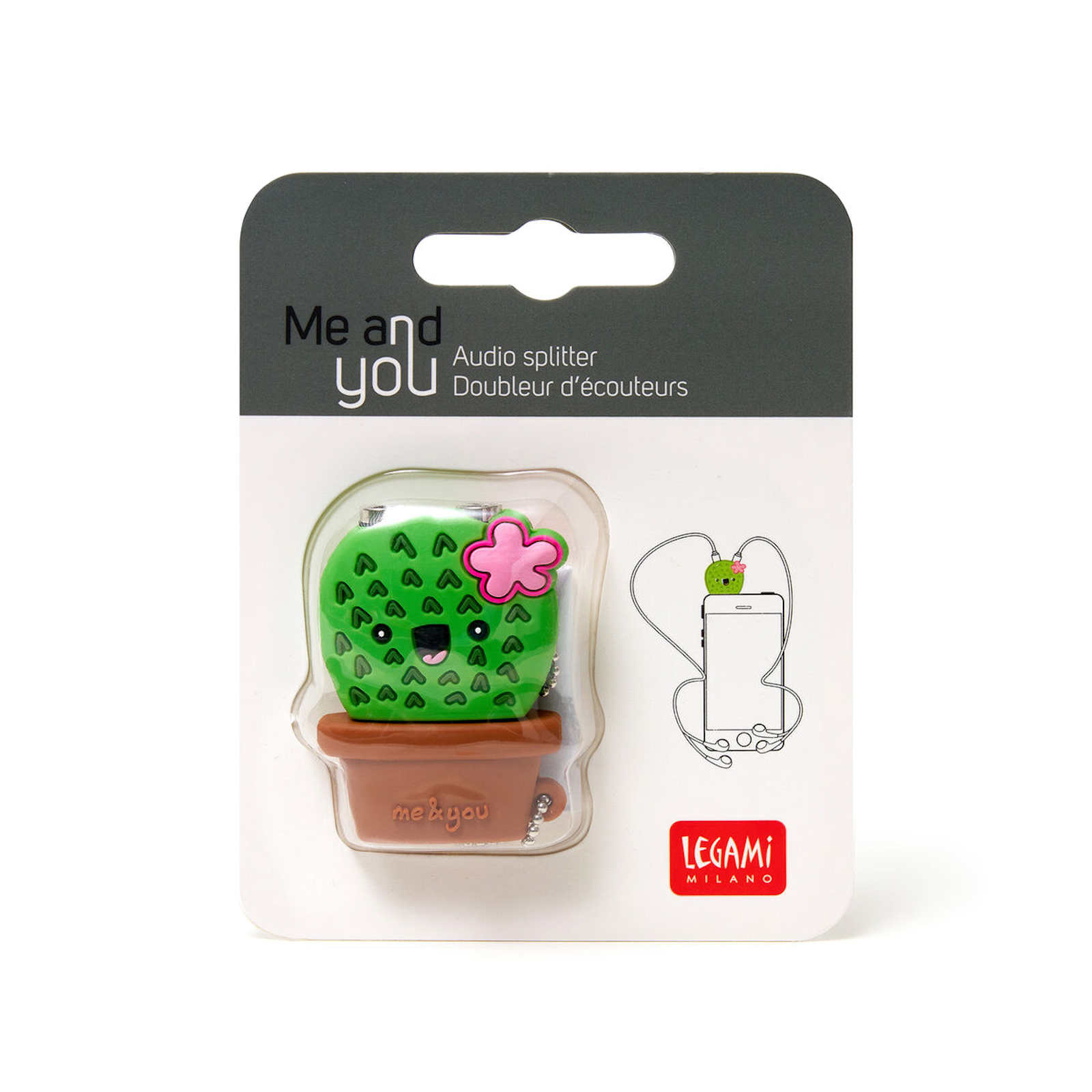 Me & You Audio Splitter Cactus Earphones - Tophatter Daily Deals