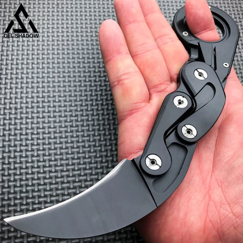 Mechanical folding Karambit Knife-GS41 Black Pocket Knives - Tophatter Daily Deals