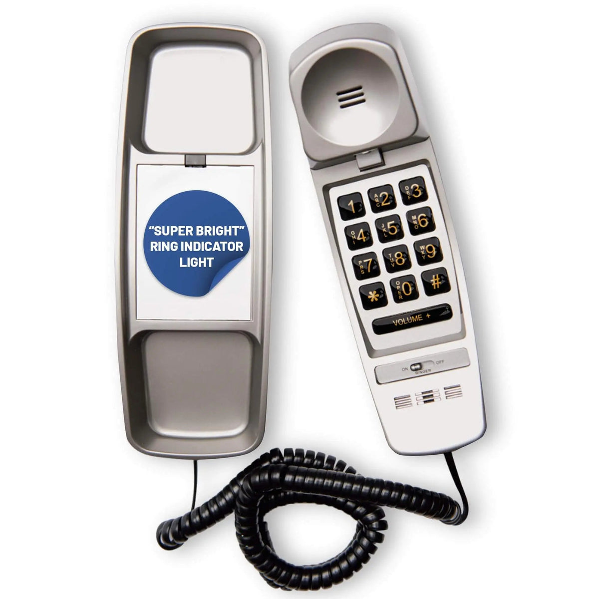 Med-Pat TL-460 Trimline Landline Phone – Wall Mount, Volume Boost, Lighted Ring for Seniors Phone Mounts & Holders - Tophatter Daily Deals