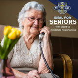 Med-Pat TL-460 Trimline Landline Phone – Wall Mount, Volume Boost, Lighted Ring for Seniors Phone Mounts & Holders - Tophatter Daily Deals
