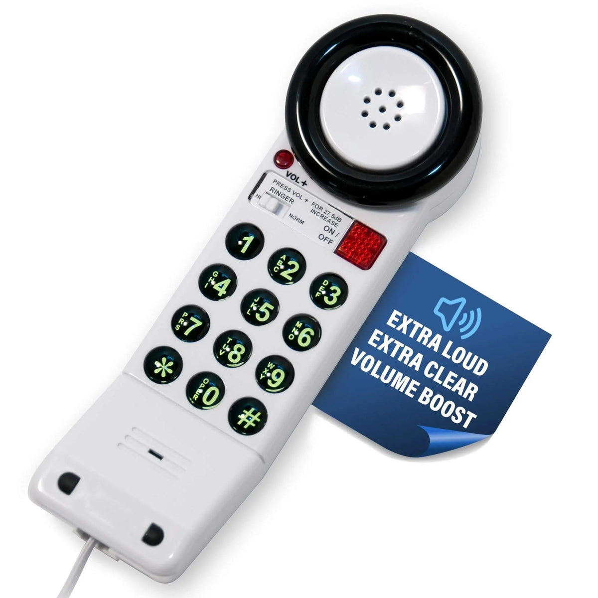 Med-Pat XL88Q One-Piece Phone – Extra-Loud Volume, Visual Ring, Water-Resistant, Hearing Aid Compatible Cell Phones - Tophatter Daily Deals