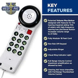 Med-Pat XL88Q One-Piece Phone – Extra-Loud Volume, Visual Ring, Water-Resistant, Hearing Aid Compatible Cell Phones - Tophatter Daily Deals