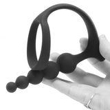 Anal Fantasy Ass-Gasm Beaded Cock Ring Plug in Black Cock Rings - Tophatter Daily Deals