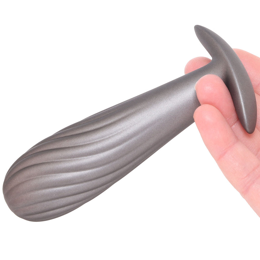 Ouch! Smooth Silicone Ribbed Butt Plug in Gun Metal - Tophatter's Adult Sex Toys Online Anal Sex Toys > Butt Plugs - Tophatter Daily Deals
