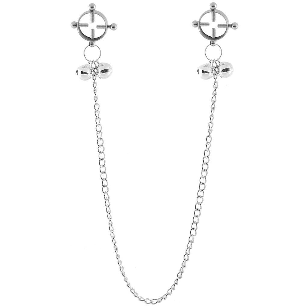 Nipple Grips 4-Point Nipple Press with Bells - Tophatter's Adult Products Bondage and Fetish > Nipple Stimulators & Clamps - Tophatter Daily Deals