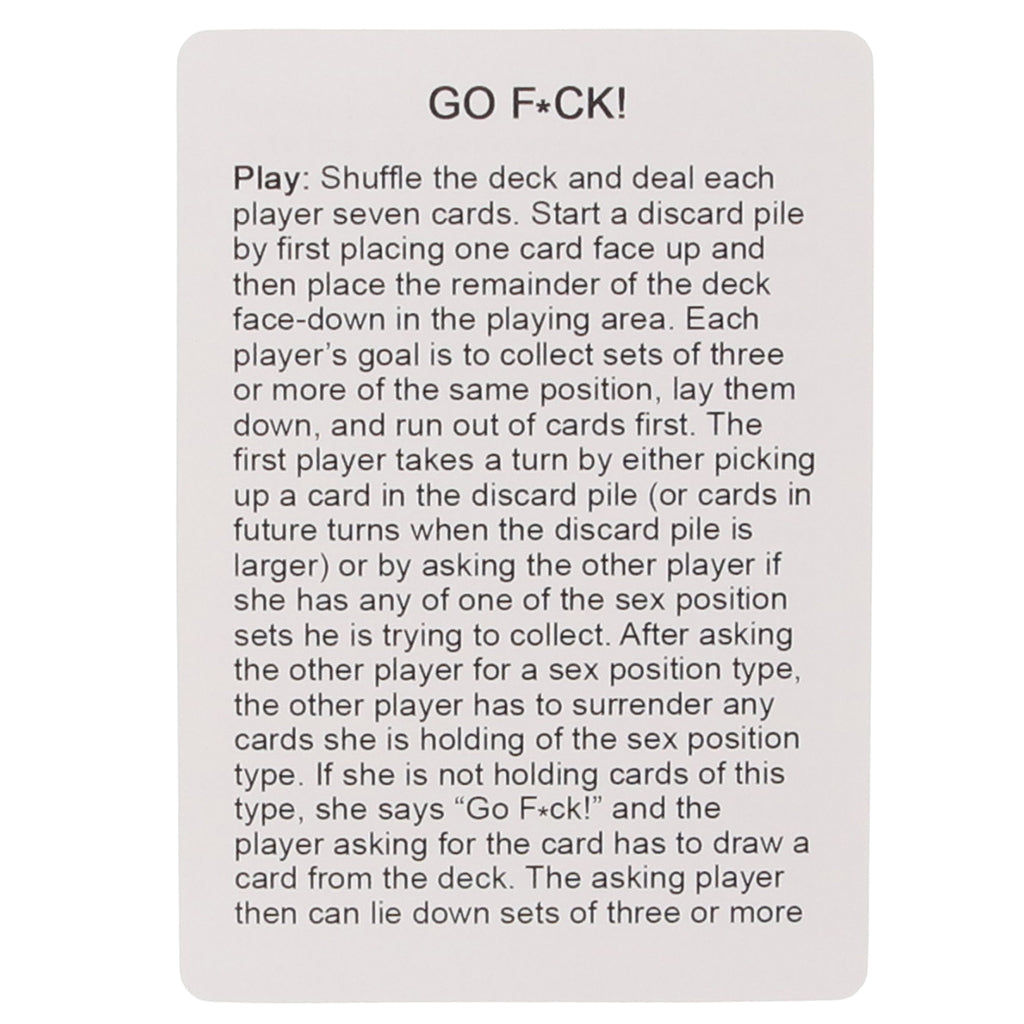 Go F*ck Card Game Sensual Love > Games - Tophatter Daily Deals