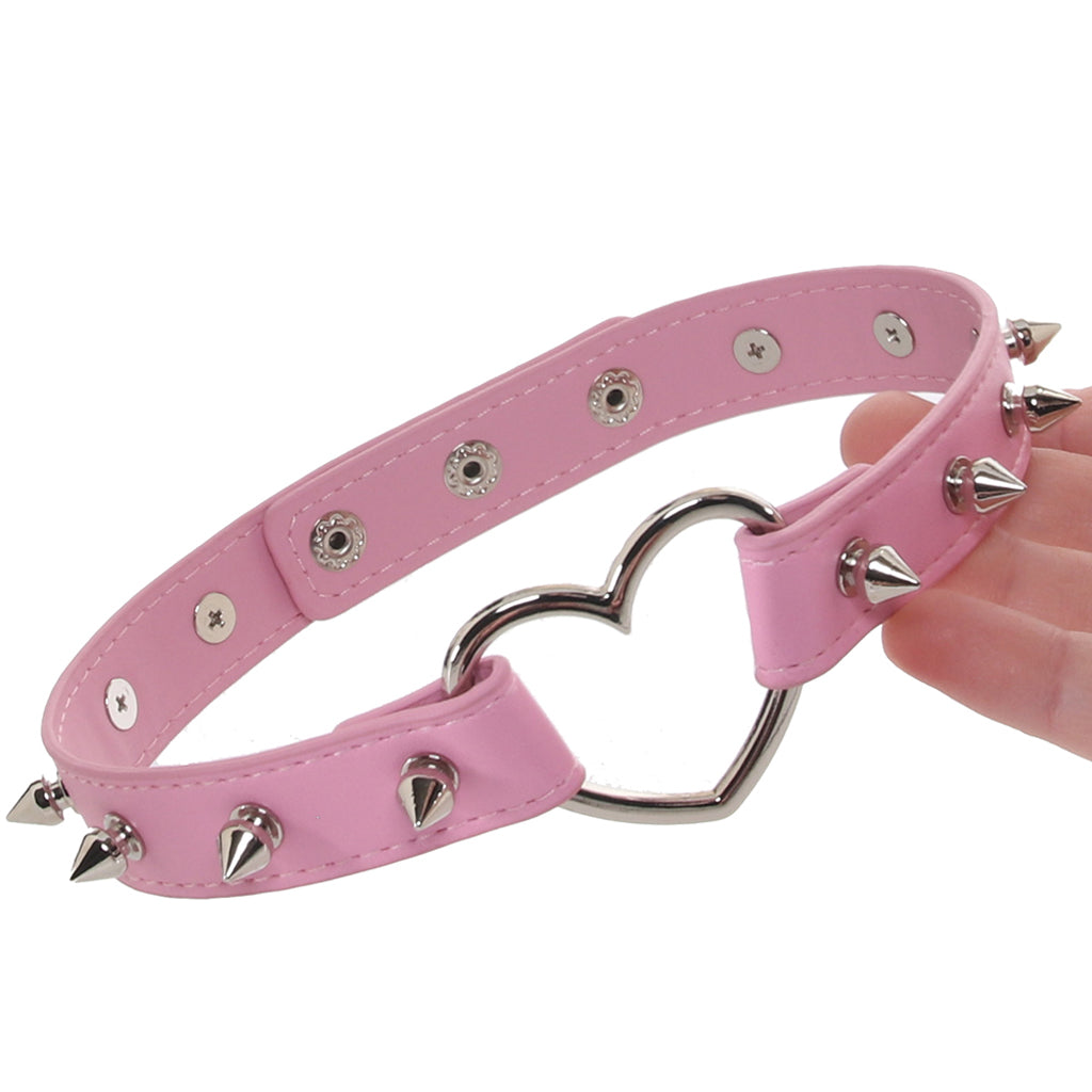 Master Series Spiked Heart Choker in Pink Bondage and Fetish > Tools & Accessories - Tophatter Daily Deals