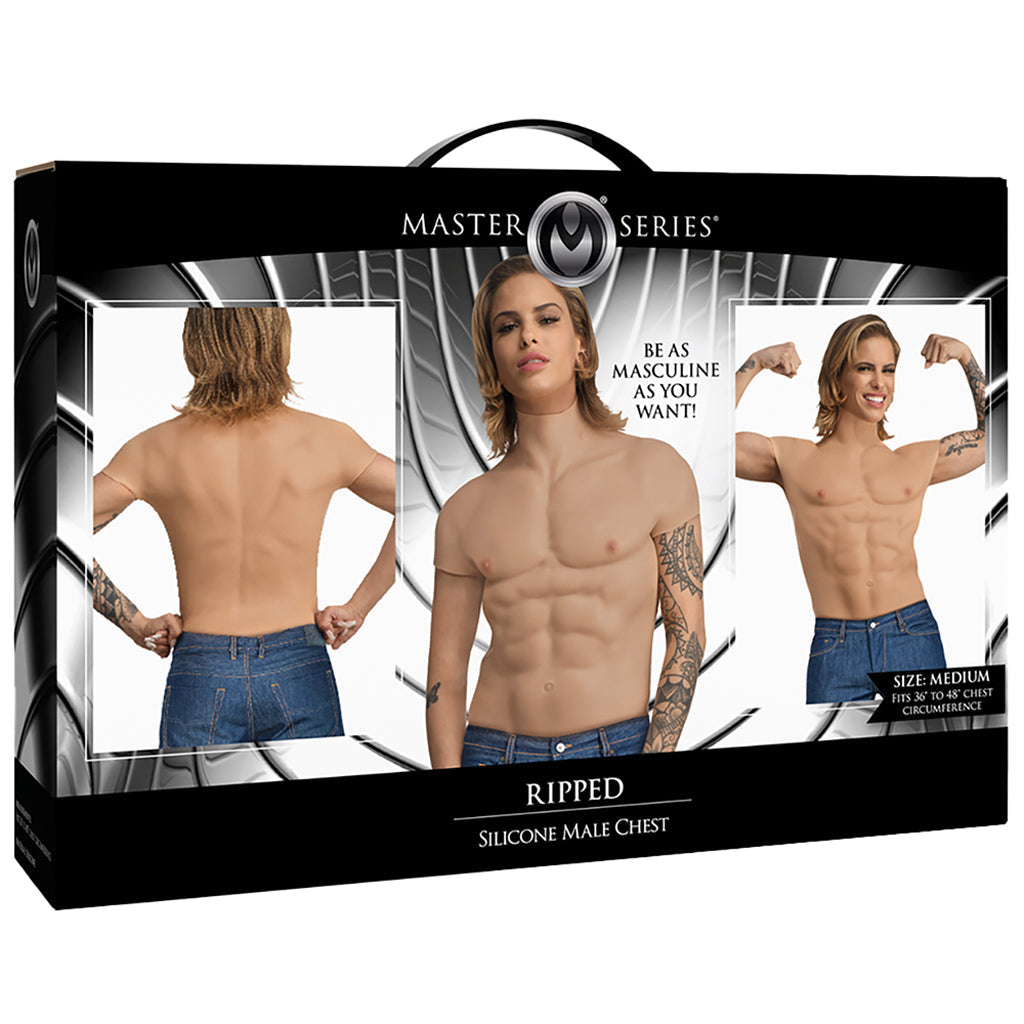Master Series Ripped Silicone Male Chest in Medium - Wholesale Prices (Limited Deals)