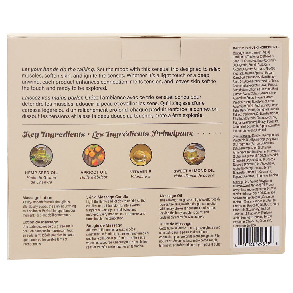 Hemp Seed Tranquility Trio Massage Kit in Kashmir Musk Sensual Love > Massage - Tophatter Daily Deals